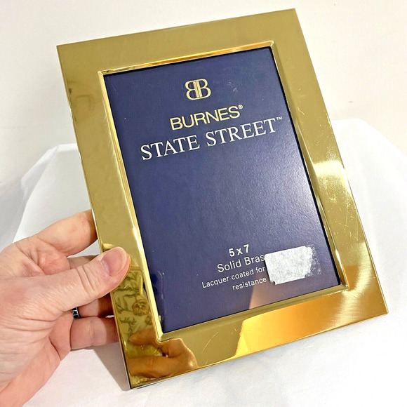 Burnes State Street Brass photo picture frame 5 x 7 size retro classic 80s decor - Picture 5 of 5